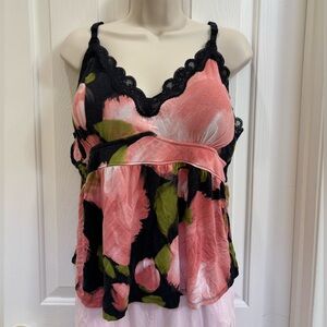 Knix Lace Trim Sleep Camisole, Flora Splendor, XXL